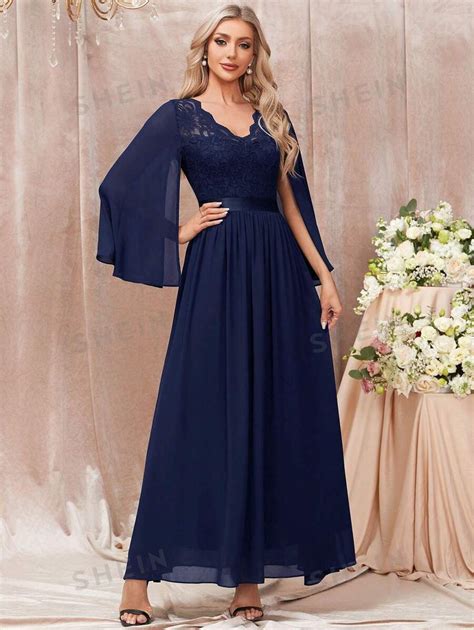 Miusol Vestido Formal Maxi Para Fiesta Nocturna Con Cuello En V Y