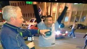 Seahawks Fan Celebrates By Getting Naked For Live TV Video