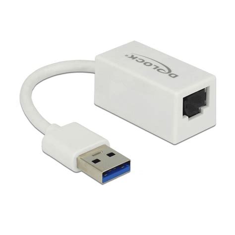 Delock Adapter USB 3 0 Typ A 1 x Gigabit LAN RJ45 kompakt weiß USB