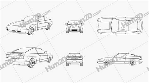 Nissan 240SX Fastback 1989 Outline Blueprint in PNG - Download Veículos ...