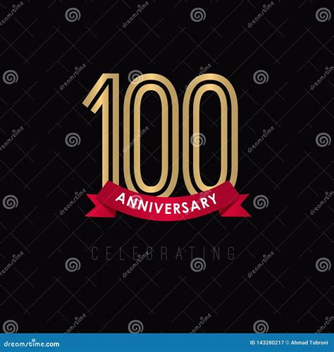 100 Year Anniversary Luxury Gold Black Logo Vector Template Design