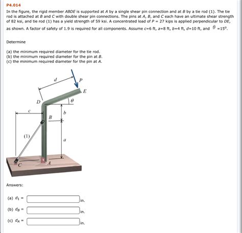 Solved P4 010 Rigid Beam Abc Is Supported As Shown In The