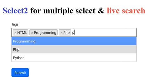 Select2 For Multiple Select Live Search YouTube