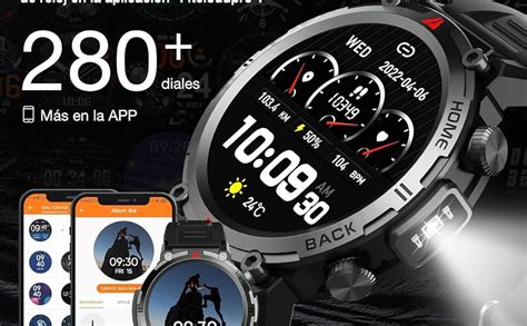 Reloj Inteligente Militar Para Hombres Con Linterna LED 1 45