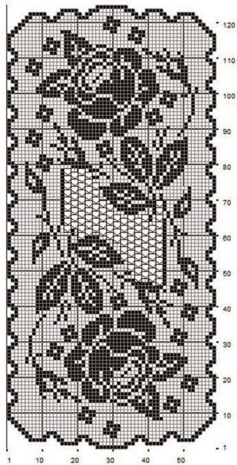 Filet Crochet Flower Charts