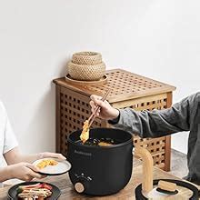 Amazon De Audecook Elektrische Hot Pot Und Dampfgarer L Tragbare Mini Antihaft Multikocher