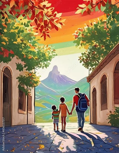 Tarjeta Familia Gay Lgbtq Para Familia Concepto De Igualdad Espacio De Copia Stock Photo