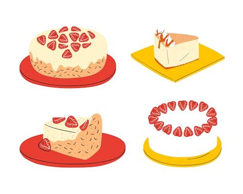 Pastel Postre Vector Conjunto De Deliciosos Pasteles Ilustraci N