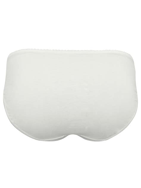 Marks And Spencer M IVORY Cotton Rich Lace Trim Bikini Knickers