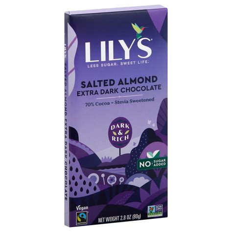 Lily S Salted Almond Extra Dark Chocolate Style Bar Shop Candy At H E B