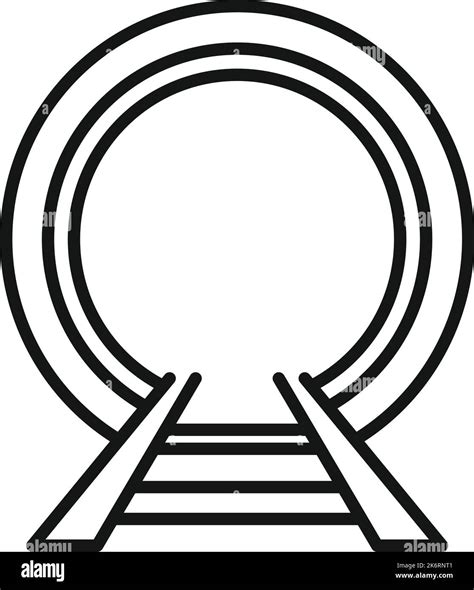 Railway Tunnel Icon Outline Vector Metro Train Stop Carriage Stock