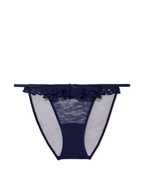 Victoria S Secret Eyelet Lace String Bikini Panty Color Blue Size XX Large NWT Walmart