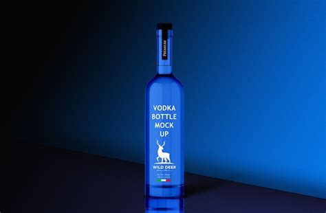 Premium Psd Vodka Whiskey Bottle Mockup