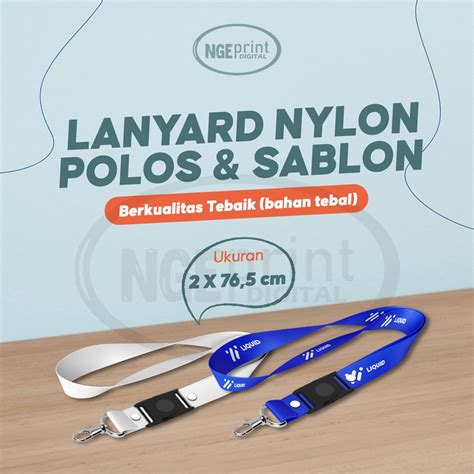 Jual Lanyard Nilon Polos Sablon Tali ID Card Nilon Polos Sablon 2