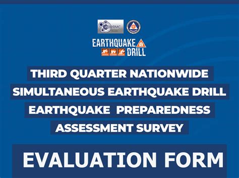 Evaluation Form 3rd Quarter Nationwide Simultaneous Earthquake Drill Nsed September 16 2021