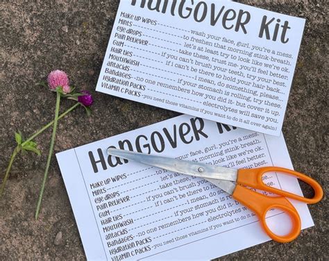 Hangover Kit Printable Download Pdf  Png Digital Files Only Diy Hangover Kit Create Your