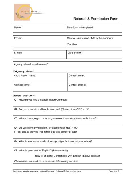 Fillable Online Referral Permission Form Fax Email Print PdfFiller