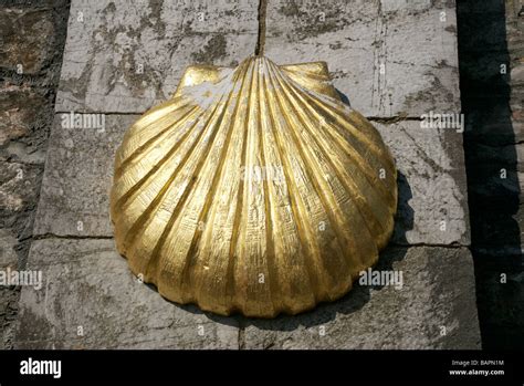 Saint James Pilgrim scallop shell symbol, Barbican, Plymouth, Devon, UK ...