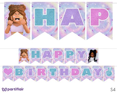 Roblox Girl Birthday Banner Roblox Girl Personalized Banner Etsy Birthday Banner Birthday