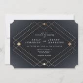 Gold Diamond Navy Geometric Deco Gatsby Wedding Invitation Zazzle