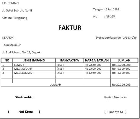 Tebaik Contoh Isi Faktur 43 Di Desain Faktur Unik Di Post Contoh Isi