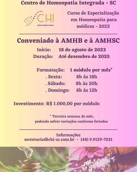 Acm Curso De Especializa O Em Homeopatia Para M Dicos