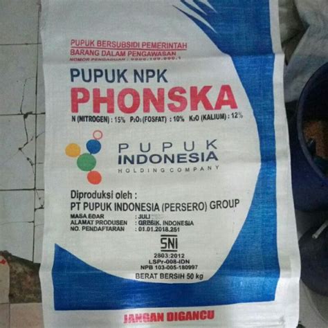 Karung Pupuk Phonska 50 Kg Baru Per 10 Pcs Lazada Indonesia