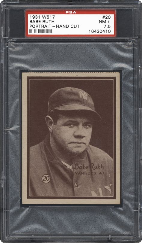 1931 W517 Babe Ruth Portrait Hand Cut PSA CardFacts