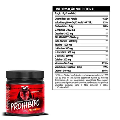 Prohibido Pré Treino 180g 3VS Nutrition FITFIELD