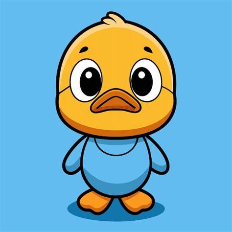 Una Caricatura De Un Pato Con Una Camisa Azul Que Dice Pato Vector