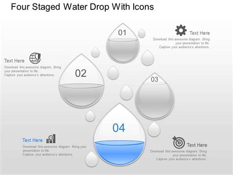 gk Four Staged Water Drop With Icons Powerpoint Template | PowerPoint Slide Images | PPT Design ...