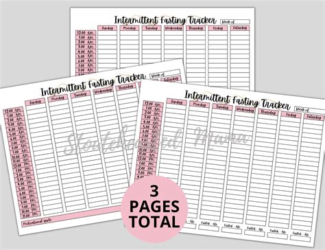 Intermittent Fasting Tracker Printable Intermittent Fasting Etsy