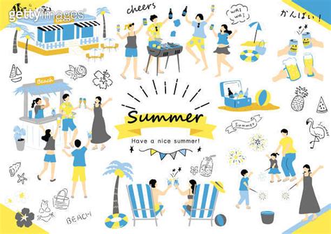 An Illustration Of People Enjoying Summer