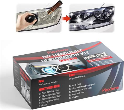 Plextone Professional Headlight Restoration Kit Diy Headlamp Brightener