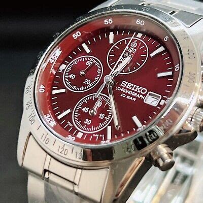 Seiko Spirit Sbtq Chronograph Men S Watch Dial Color Red Limited