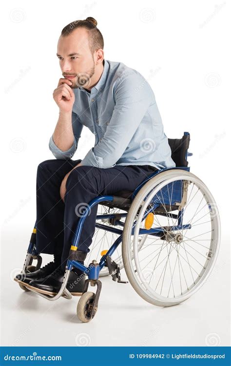 Smiling Disabled Man Stock Photo Image Of Alone Posing 109984942