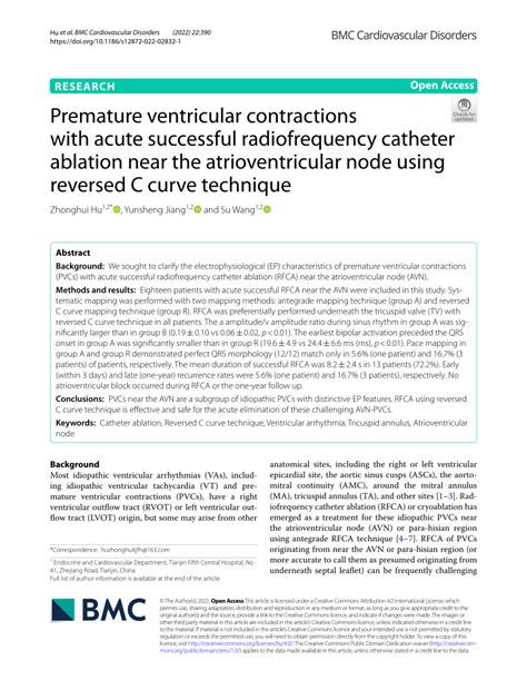 Pdf Premature Ventricular Contractions With Acute Successful