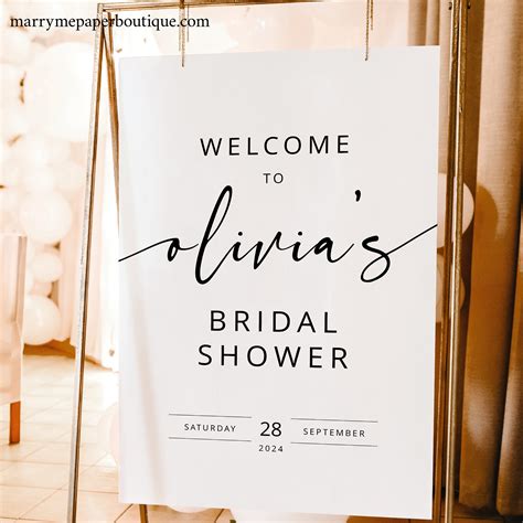 Bridal Shower Welcome Sign Template Modern Calligraphy Etsy