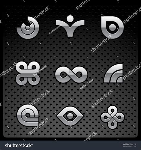 Vector Chrome Logo Set - 10492792 : Shutterstock