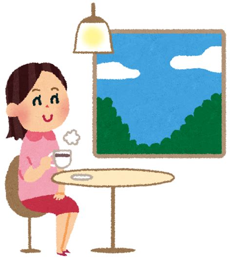 カフェのイラスト「くつろぐ女性」 かわいいフリー素材集 いらすとや