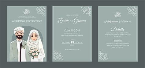 Muslim Wedding Invitation Template 27965036 Vector Art At Vecteezy