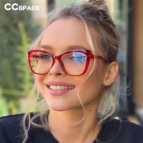 Ccspace Unisex Full Rim Square Cat Eye Tr Titanium Frame Eyeglasses