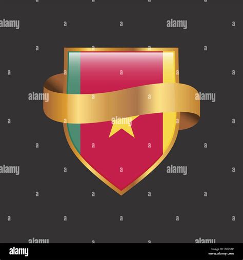 Cameroon flag Golden badge design vector Stock Vector Image & Art - Alamy