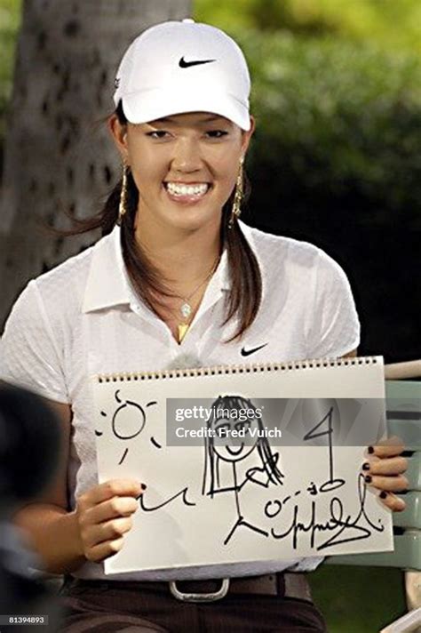 Sony Open Closeup Of Michelle Wie With Self Portrait During News