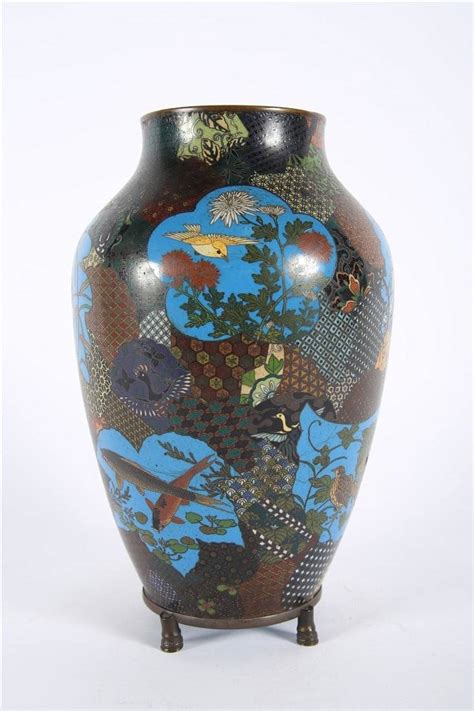 Japanese Blue Cloisonne Vase Auction