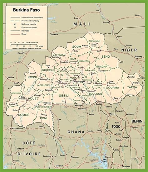 Burkina Faso political map