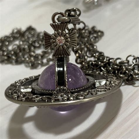 Vivienne Westwood Necklace Ornamental Small Orb Amethyst Wdrawstring