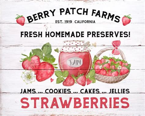 Free Printable Farmhouse Strawberry Sign The Cottage Market Free