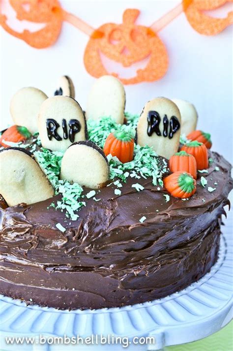 Halloween Graveyard Cake