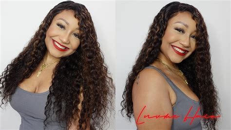 Brown Highlights Funmi Curly Glueless 5x5 Closure Lace Wig Beginner